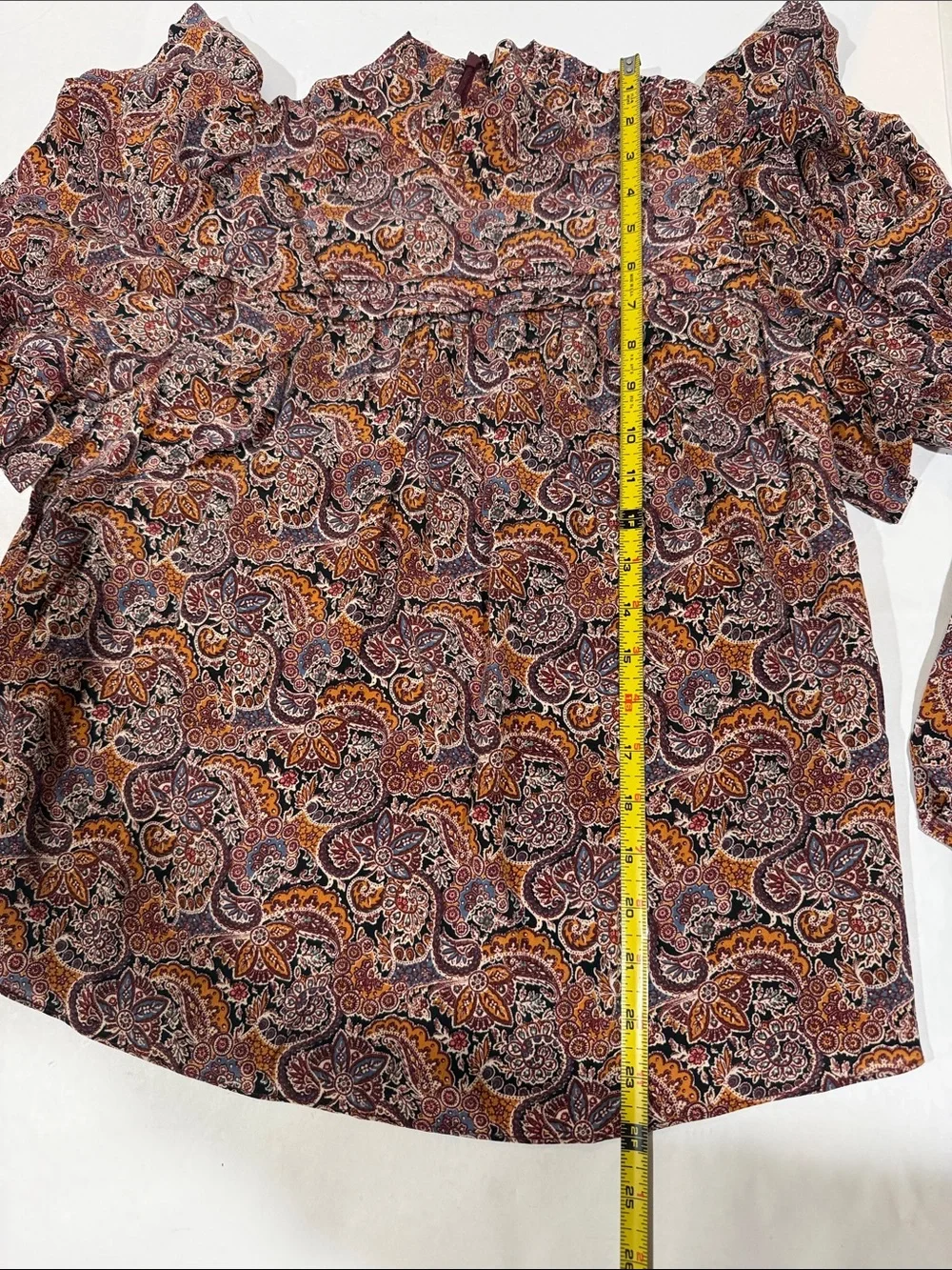 Ulla Johnson Arda 100% Silk Ruffle Top Blouse in Goldenrod/Wine Paisley Medium 8